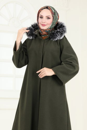 moda selvim Coat 3031KTR750 Khaki - Thumbnail