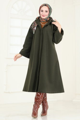 moda selvim Coat 3031KTR750 Khaki - Thumbnail