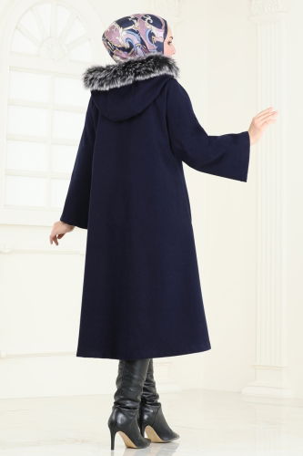 moda selvim Coat 3031KTR750 Navy Blue - Thumbnail