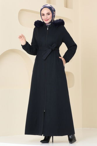 moda selvim Coat 3064DFL152 Navy Blue - Thumbnail