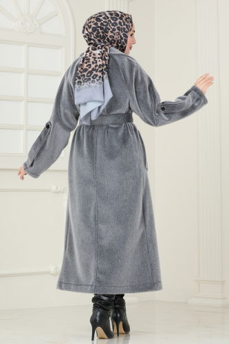 moda selvim Coat 3076DFL152 Anthracite - Thumbnail