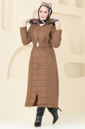 moda selvim Coat 3100HN394 Tan - Thumbnail