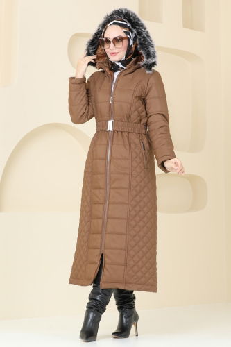 moda selvim Coat 3100HN394 Tan - Thumbnail