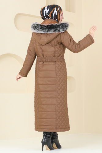 moda selvim Coat 3100HN394 Tan - Thumbnail