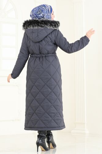 moda selvim Coat 3105HN394 Anthracite - Thumbnail