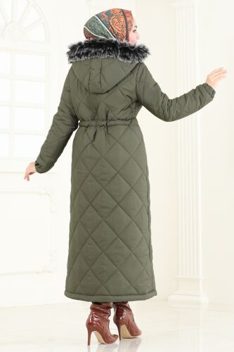 moda selvim Coat 3105HN394 Khaki - Thumbnail