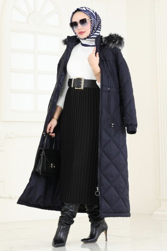 H.N.Z. - Coat 3105HN394 Navy Blue