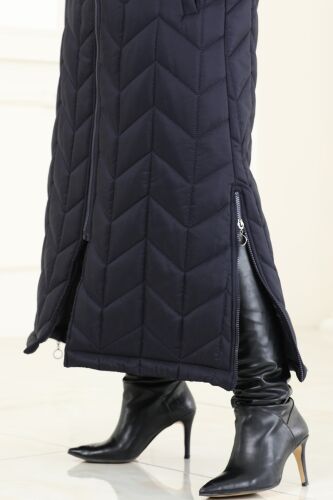 moda selvim Coat 3106HN394 Navy Blue - Thumbnail