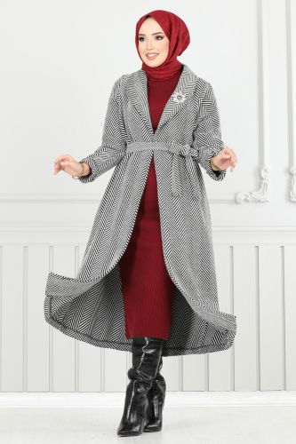 moda selvim Coat 319EVO1066 Ecru - Thumbnail