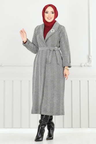 moda selvim Coat 319EVO1066 Ecru - Thumbnail