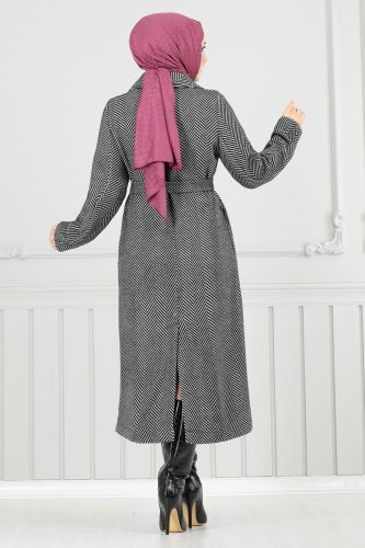 moda selvim Coat 319EVO1066 Gray - Thumbnail