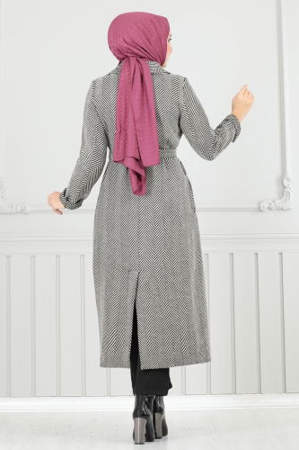 moda selvim Coat 319EVO1066 Stone - Thumbnail