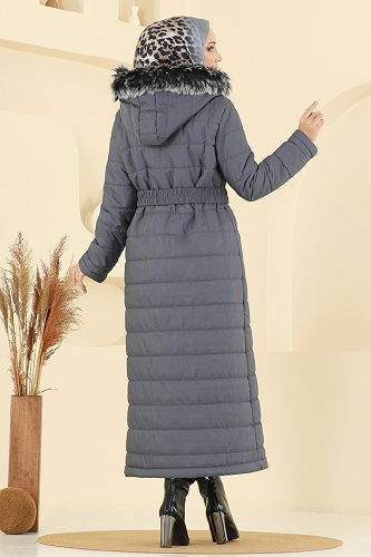 moda selvim Coat 3907HN218 Anthracite - Thumbnail