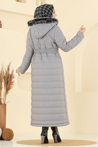 moda selvim Coat 3907HN218 Gray - Thumbnail
