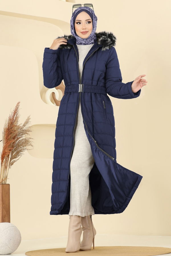 Modaselvim Topper Coat 3907HN218 Light Navy Blue