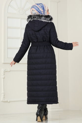 moda selvim Coat 3907HN218 Navy Blue - Thumbnail