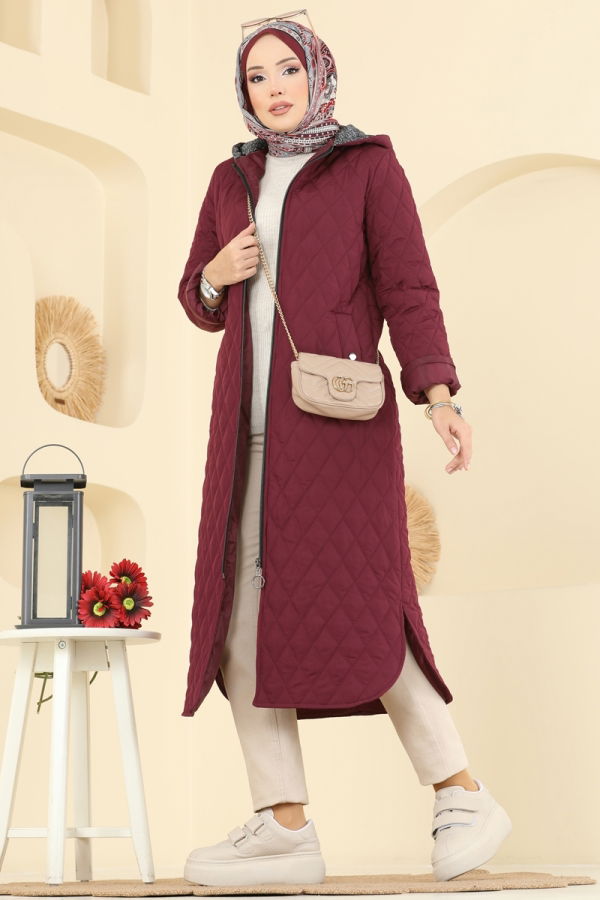 Modaselvim Topper Coat 4009HN394 Burgundy