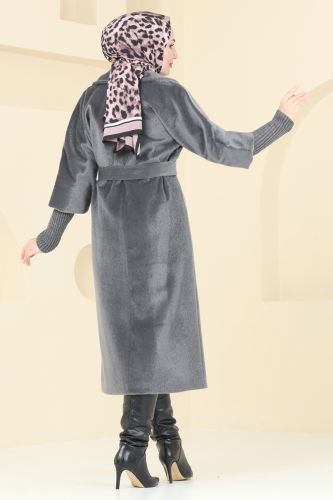 moda selvim Coat 4405AL357 Anthracite - Thumbnail