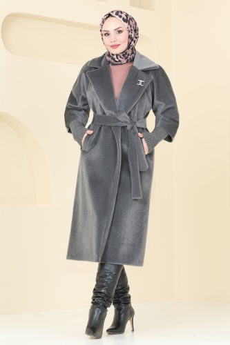 moda selvim Coat 4405AL357 Anthracite - Thumbnail