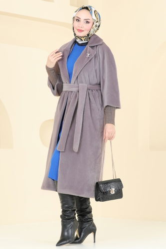 moda selvim Coat 4405AL357 Powder Vision - Thumbnail