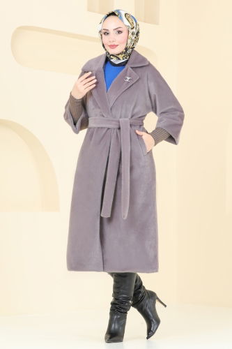 moda selvim Coat 4405AL357 Powder Vision - Thumbnail