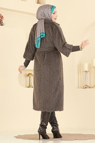 moda selvim Coat 4405AL357 Tan - Thumbnail