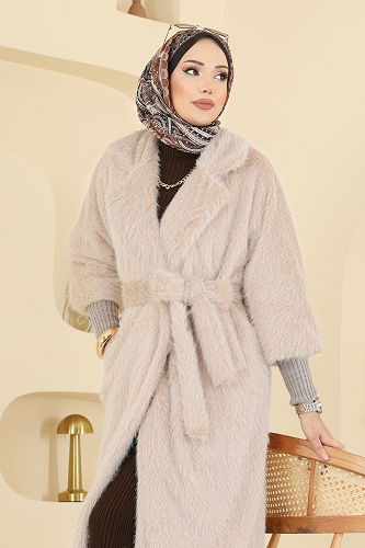 moda selvim معطف بيج 4405AL357 - Thumbnail