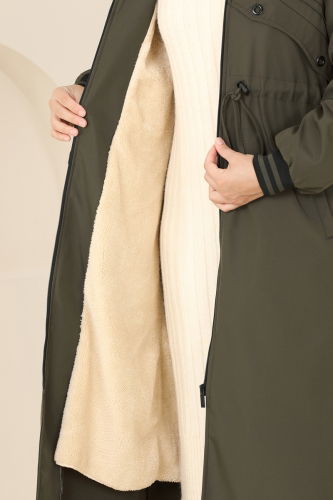 moda selvim Coat 4625MDH809 Khaki - Thumbnail