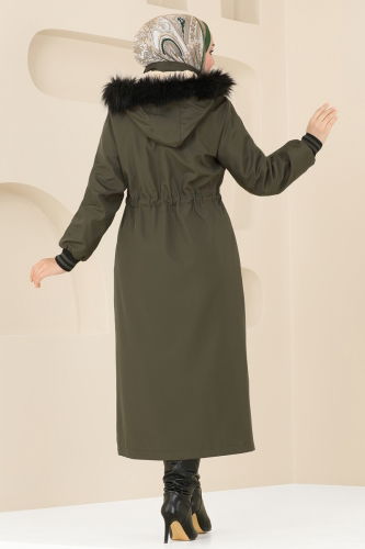 moda selvim Coat 4625MDH809 Khaki - Thumbnail