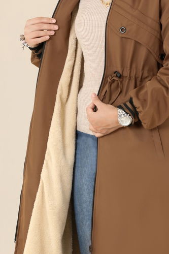 moda selvim Coat 4625MDH809 Tan - Thumbnail