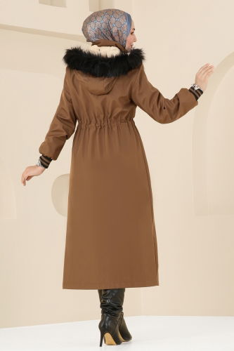 moda selvim Coat 4625MDH809 Tan - Thumbnail