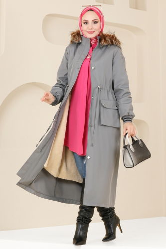 moda selvim Coat 4628MDH809 Anthracite - Thumbnail