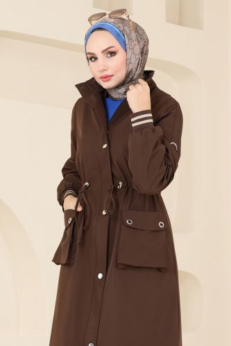 moda selvim Coat 4628MDH809 Brown - Thumbnail