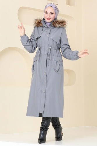 moda selvim Coat 4632MDH809 Anthracite - Thumbnail