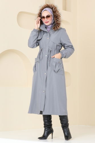 moda selvim Coat 4632MDH809 Anthracite - Thumbnail