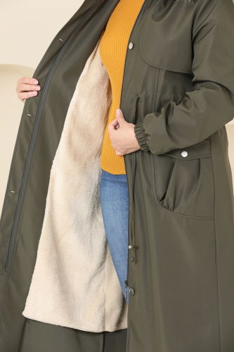 moda selvim Coat 4632MDH809 Khaki - Thumbnail