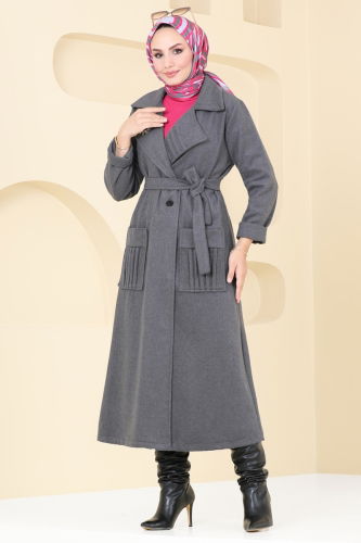 moda selvim Coat 5510ZNN863 Anthracite - Thumbnail