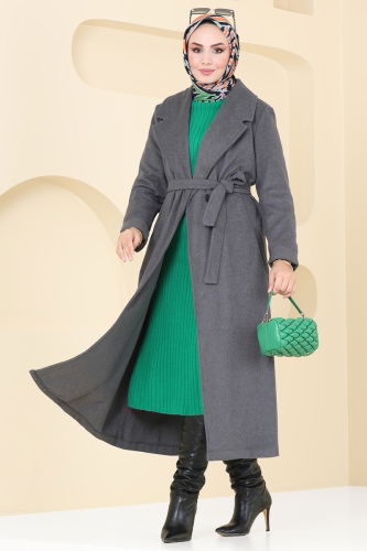 moda selvim Coat 5511ZNN863 Anthracite - Thumbnail