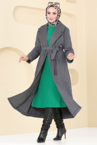 moda selvim Coat 5511ZNN863 Anthracite - Thumbnail