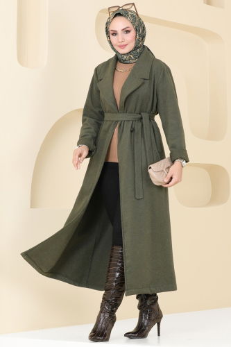 moda selvim Coat 5511ZNN863 Khaki - Thumbnail