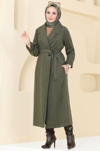 moda selvim Coat 5511ZNN863 Khaki - Thumbnail