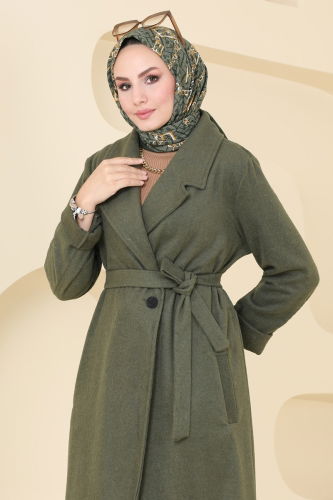 moda selvim Coat 5511ZNN863 Khaki - Thumbnail