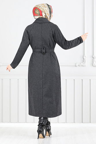 moda selvim Coat 5966OZ1080-M Anthracite - Thumbnail