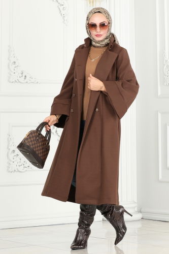 moda selvim Coat 6111BSK463 Brown - Thumbnail