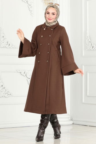 moda selvim Coat 6111BSK463 Brown - Thumbnail