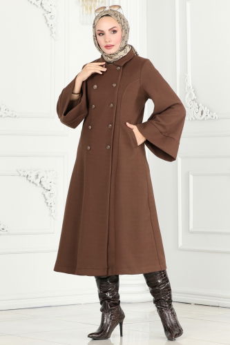 moda selvim Coat 6111BSK463 Brown - Thumbnail