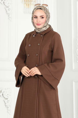 moda selvim Coat 6111BSK463 Brown - Thumbnail