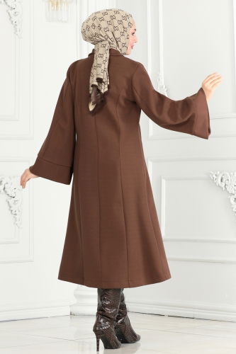 moda selvim Coat 6111BSK463 Brown - Thumbnail