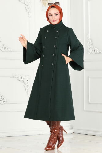 moda selvim Coat 6111BSK463 Emerald - Thumbnail