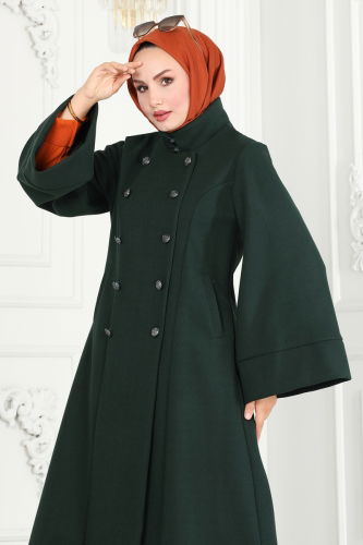 moda selvim Coat 6111BSK463 Emerald - Thumbnail